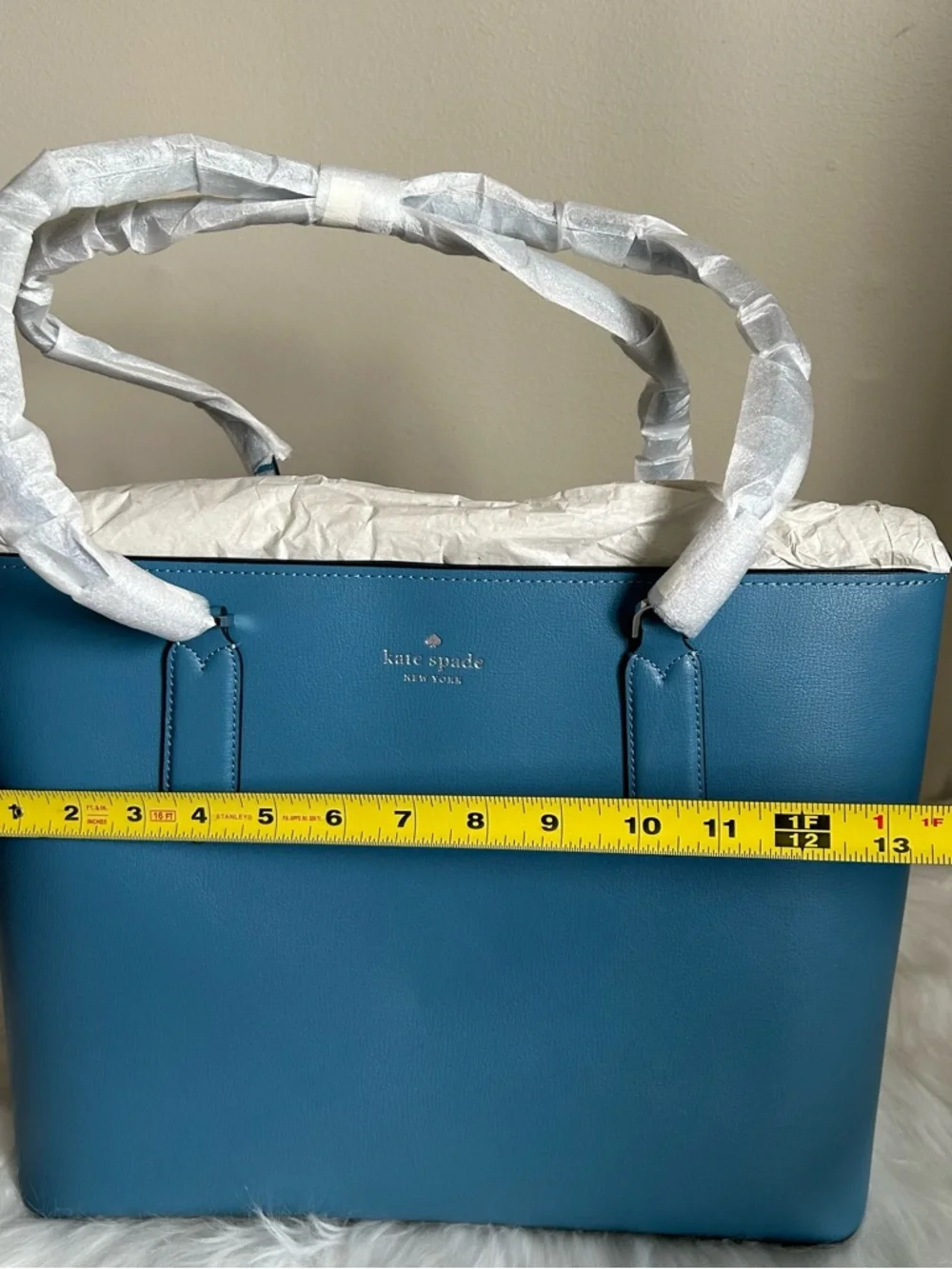 Kate Spade Harper Niagara Blue Pebbled Leather Tote‎ Bag NEW